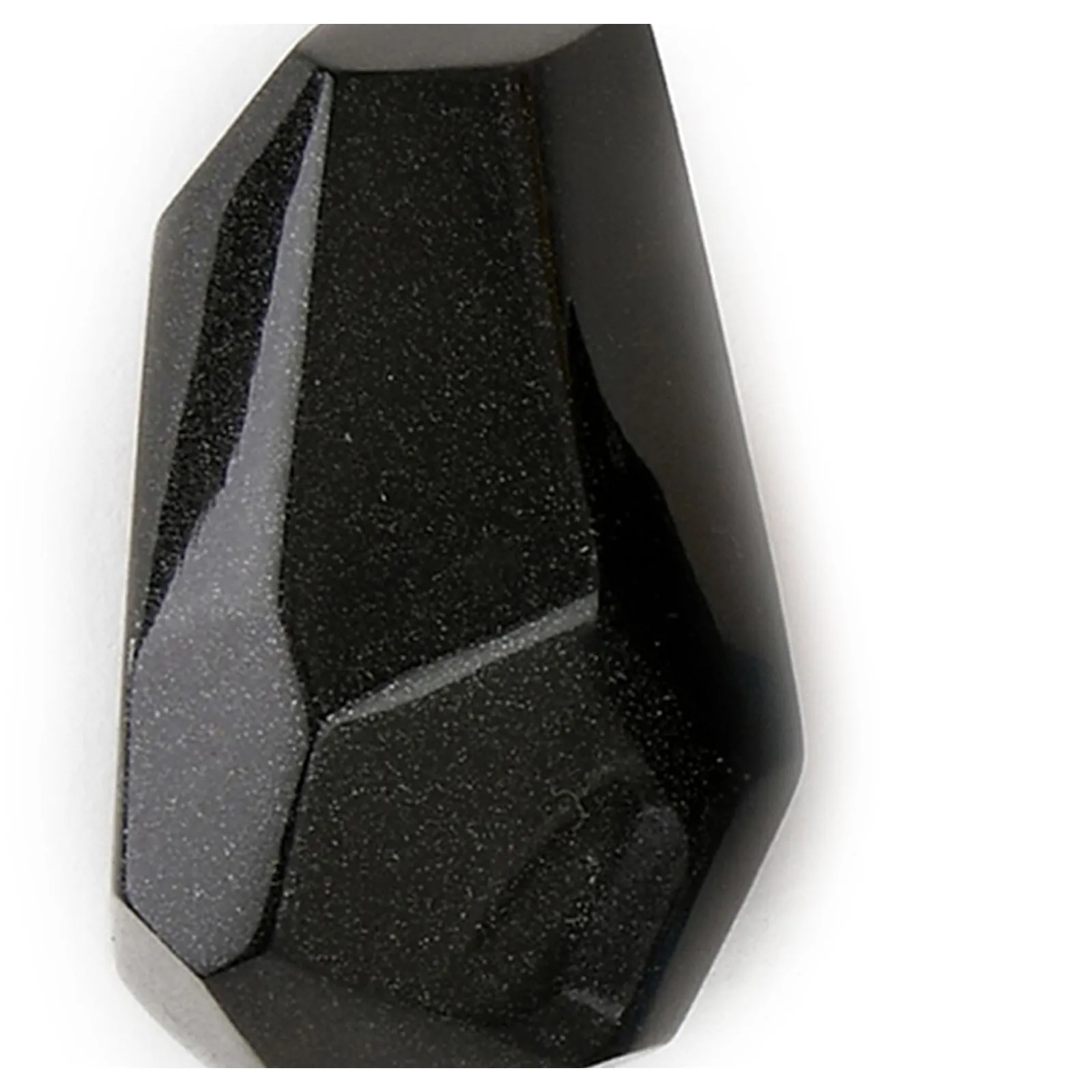 FACETED FREEFORM STUD EARRINGS BLACK RESIN