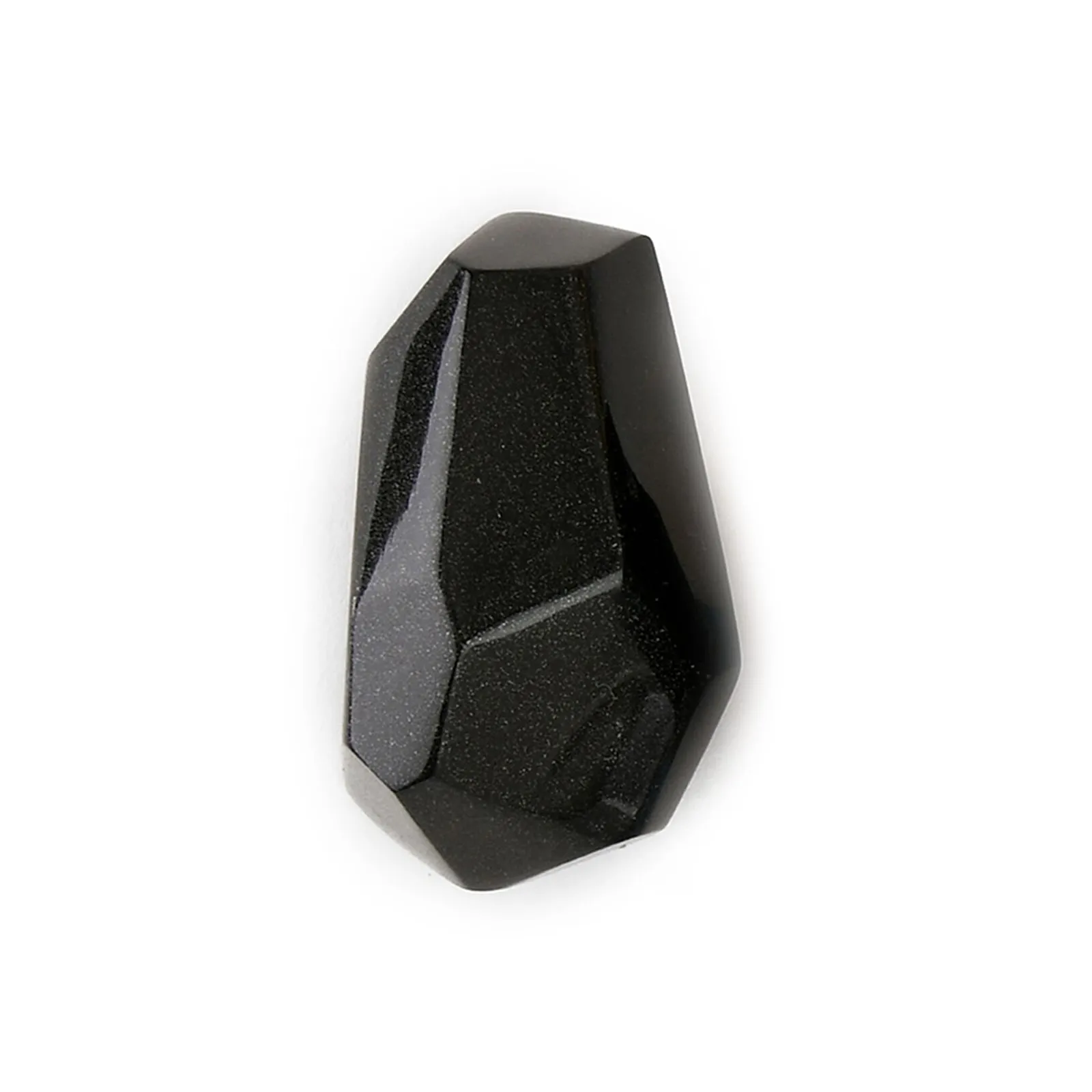 FACETED FREEFORM STUD EARRINGS BLACK RESIN