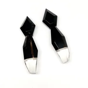 Faceted Resin and Horn Earrings