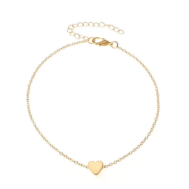 Fashion Heart Simple Anklet Bracelet