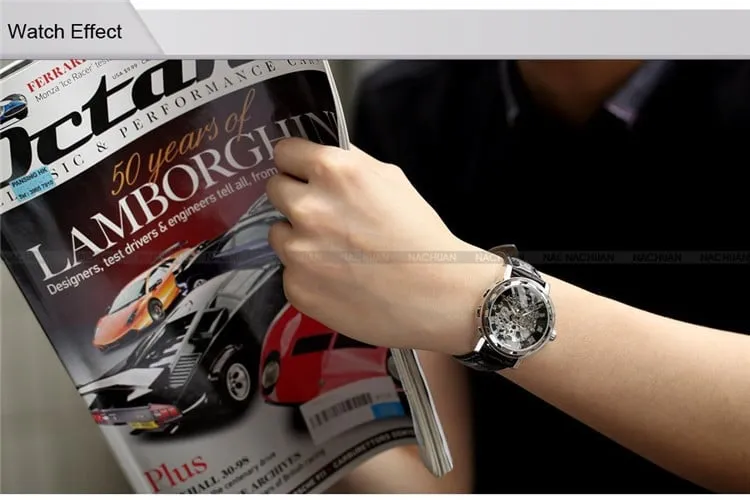 Fashion Mechanical Automatic Skeleton Watches for Men