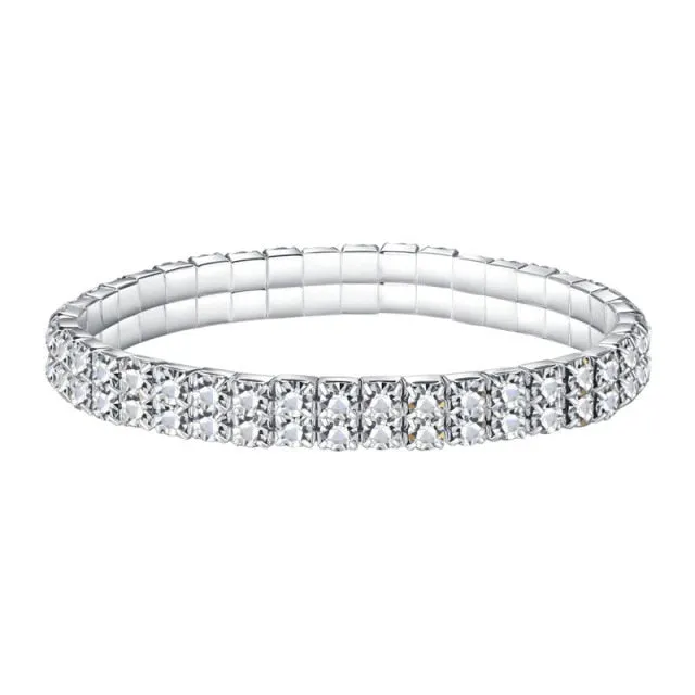 Fashion Multilayer Crystal Stretch Shine Bracelets for Women
