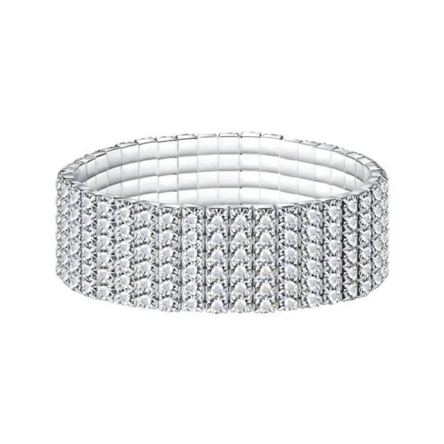 Fashion Multilayer Crystal Stretch Shine Bracelets for Women