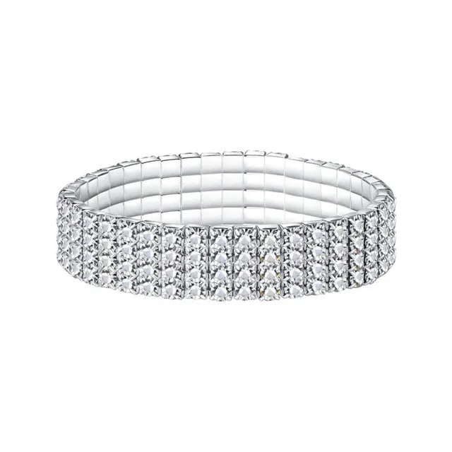 Fashion Multilayer Crystal Stretch Shine Bracelets for Women