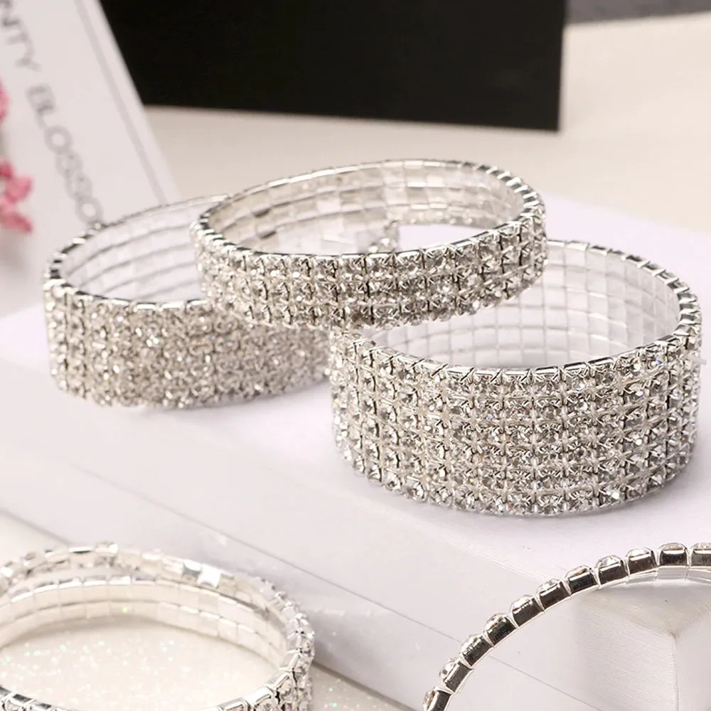 Fashion Multilayer Crystal Stretch Shine Bracelets for Women