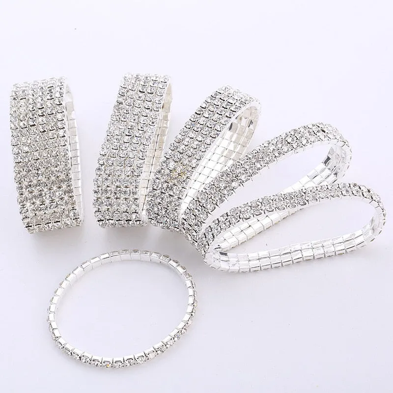 Fashion Multilayer Crystal Stretch Shine Bracelets for Women
