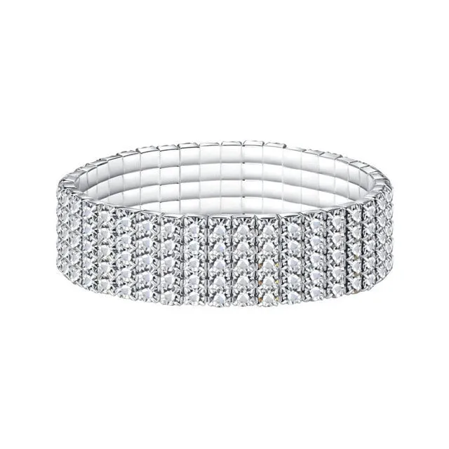 Fashion Multilayer Crystal Stretch Shine Bracelets for Women