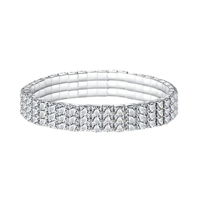 Fashion Multilayer Crystal Stretch Shine Bracelets for Women