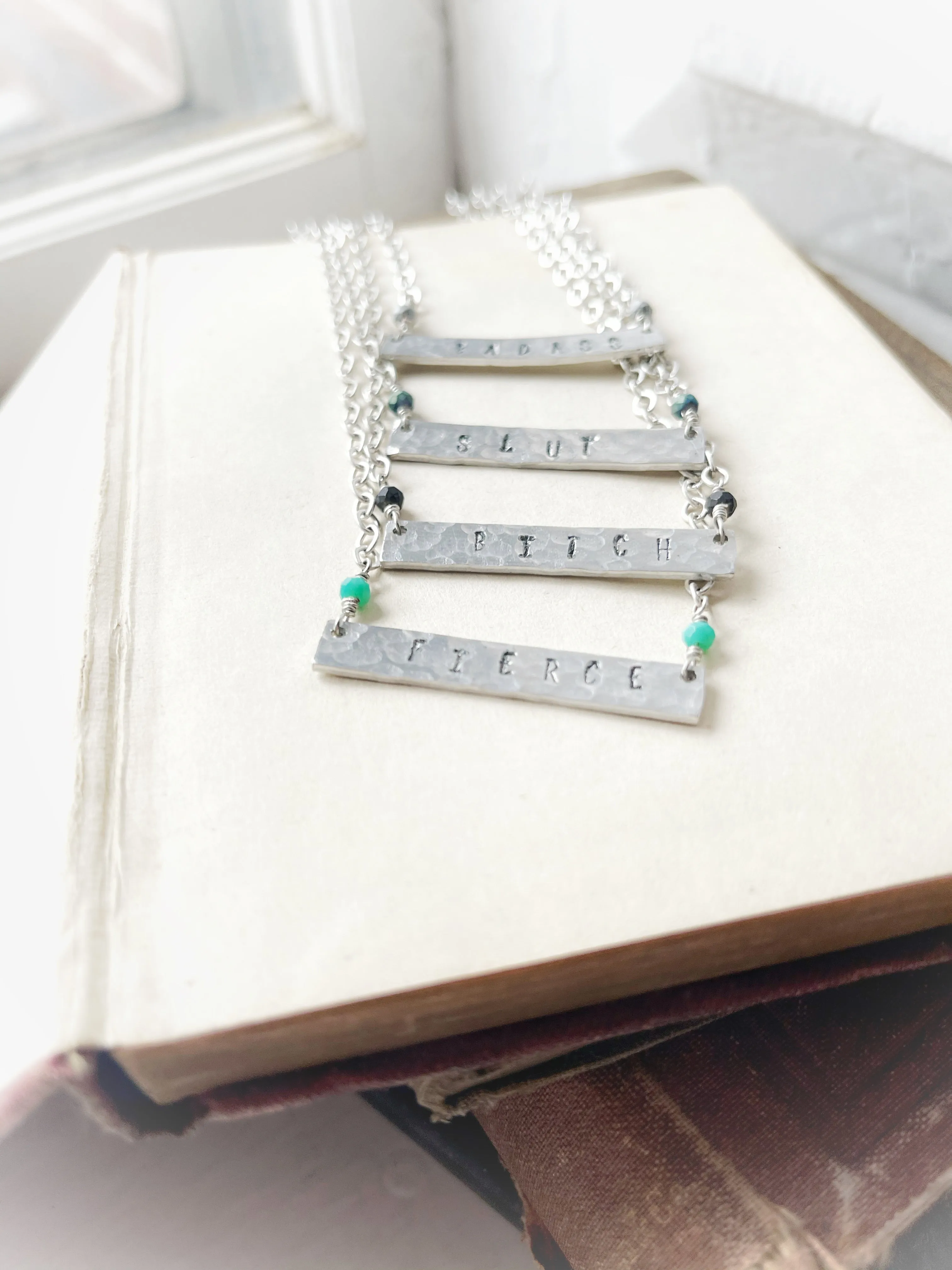 Fierce | Badass | Bitch | Slut | Feminist | Word Necklaces