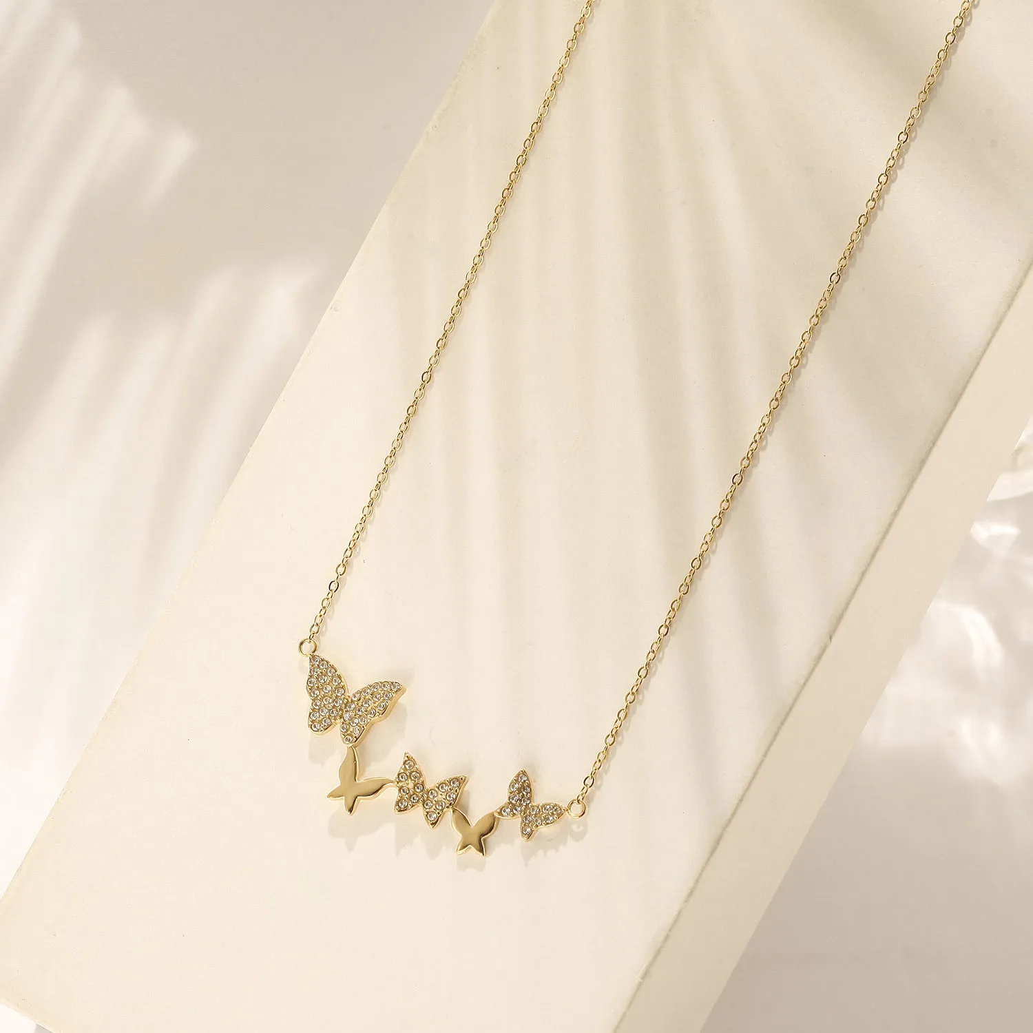 Five butterfly necklaces-NSSN798STGCZD