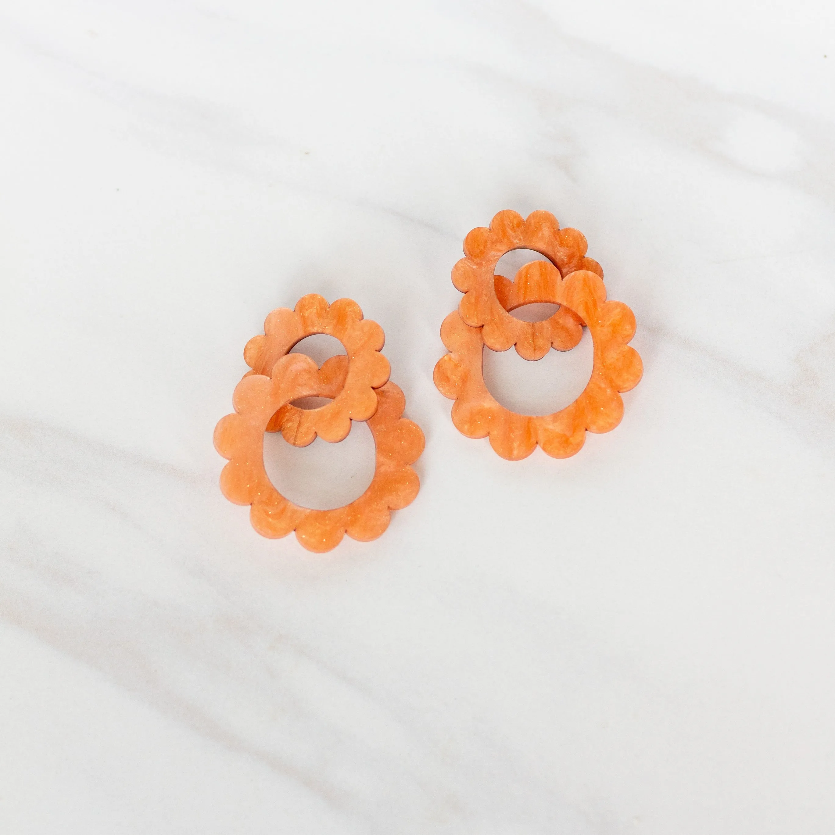 Flower Hoop Earrings