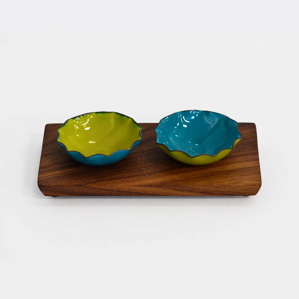 Fluted round Bitty Bowl, copper enamelware
