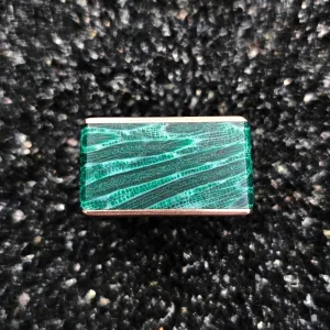 Fossilized Teal Coral & Copper Tapered Ring - Size 10.5