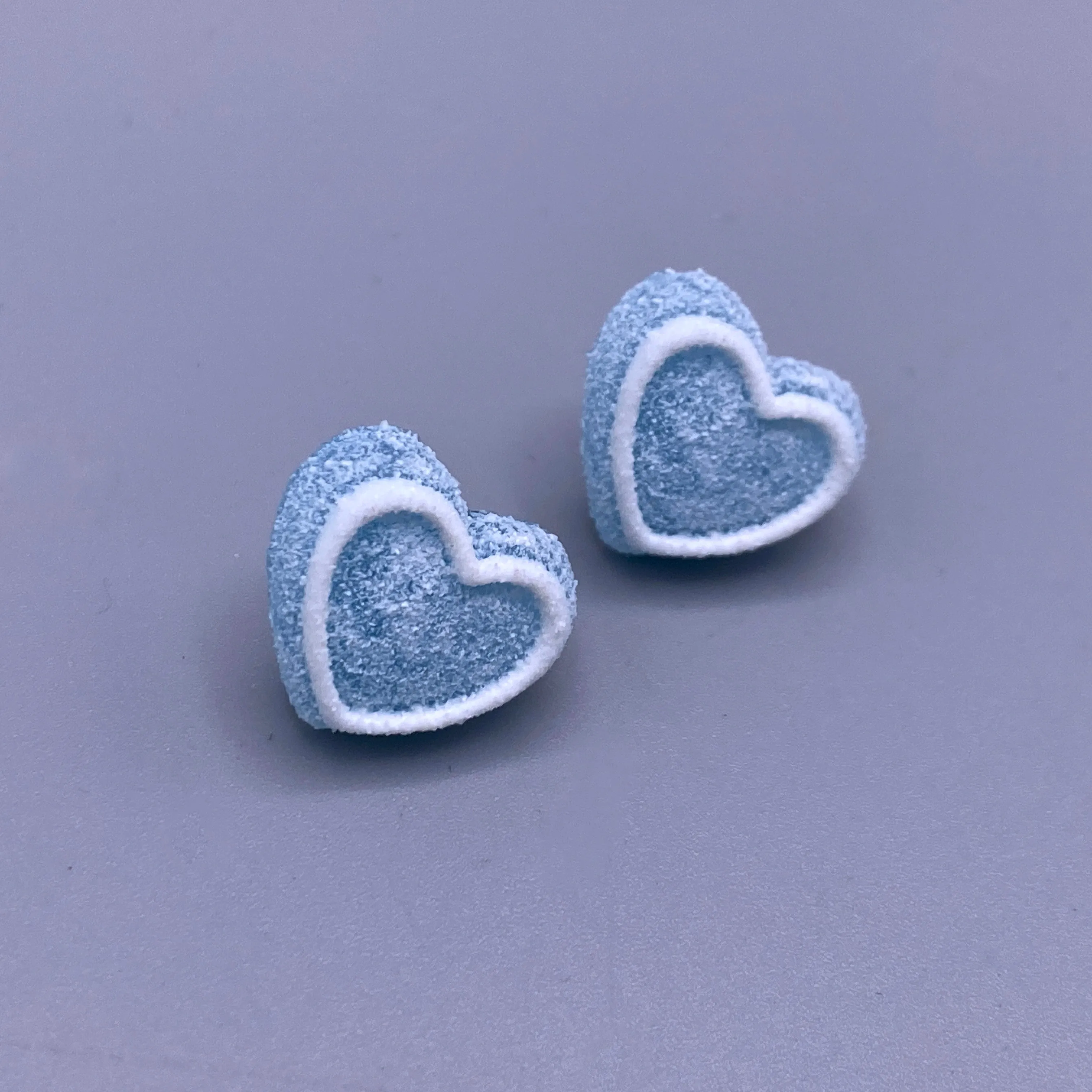 Frosted Candy Heart Stud Earrings