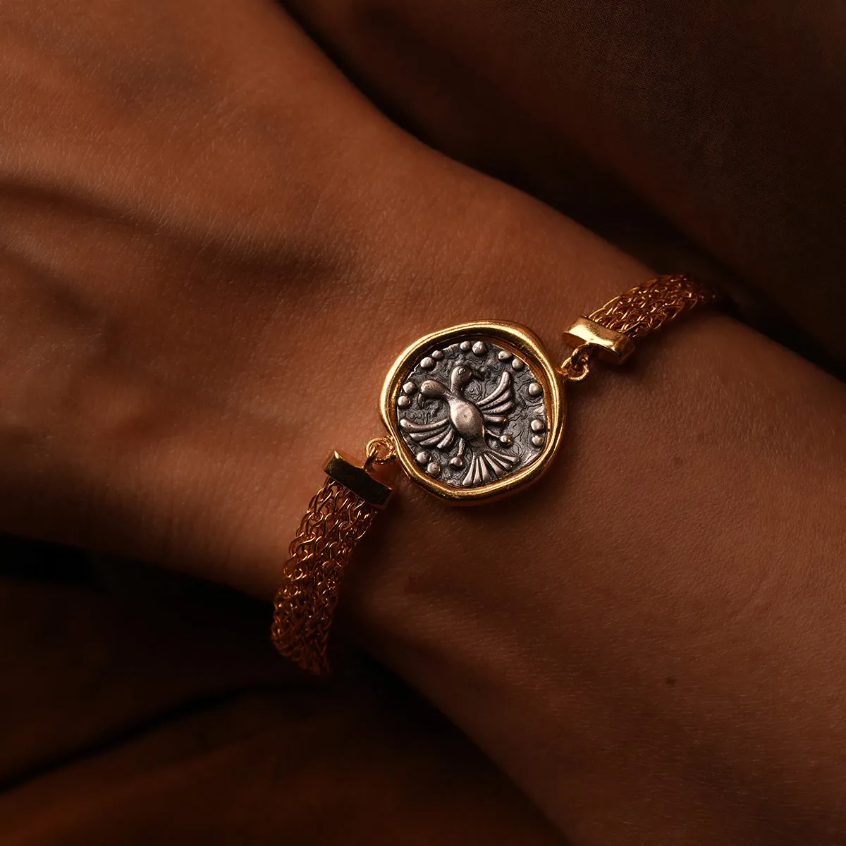 Gandbherunda Silver Bracelet by MOHA
