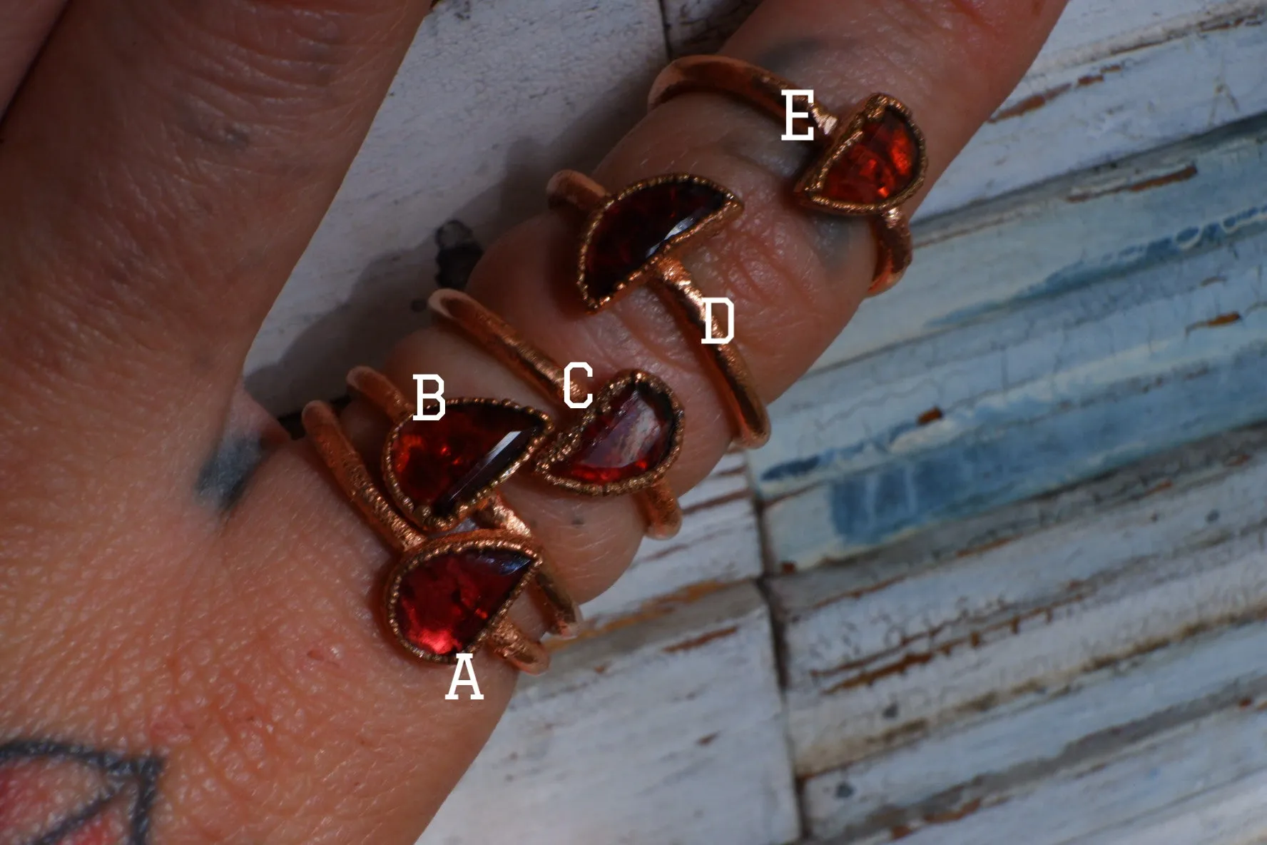 GARNET RING Faceted