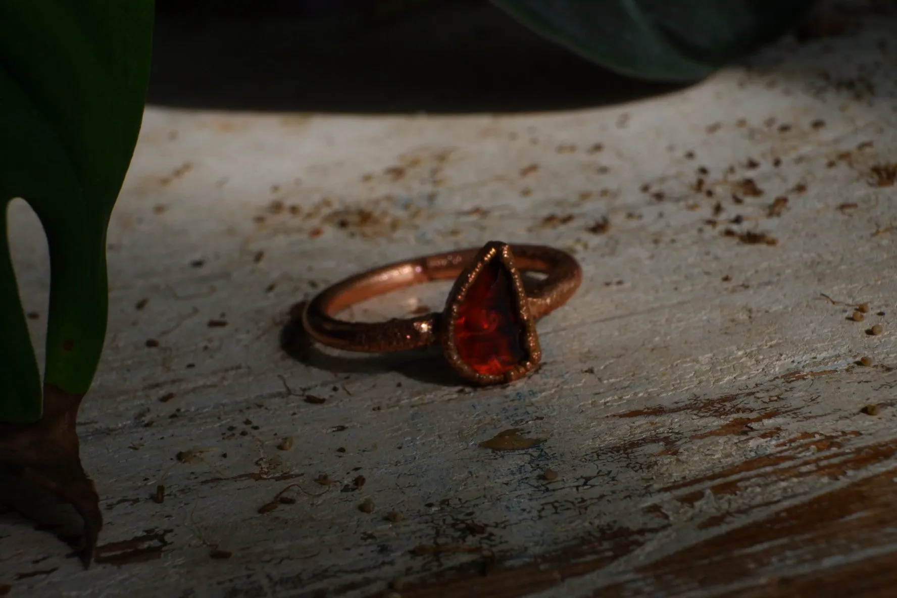 GARNET RING Faceted