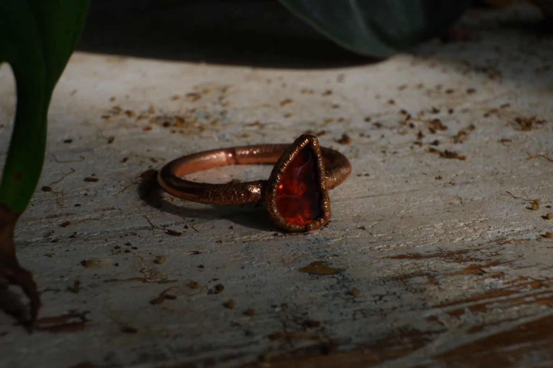 GARNET RING Faceted