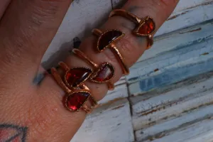 GARNET RING Faceted