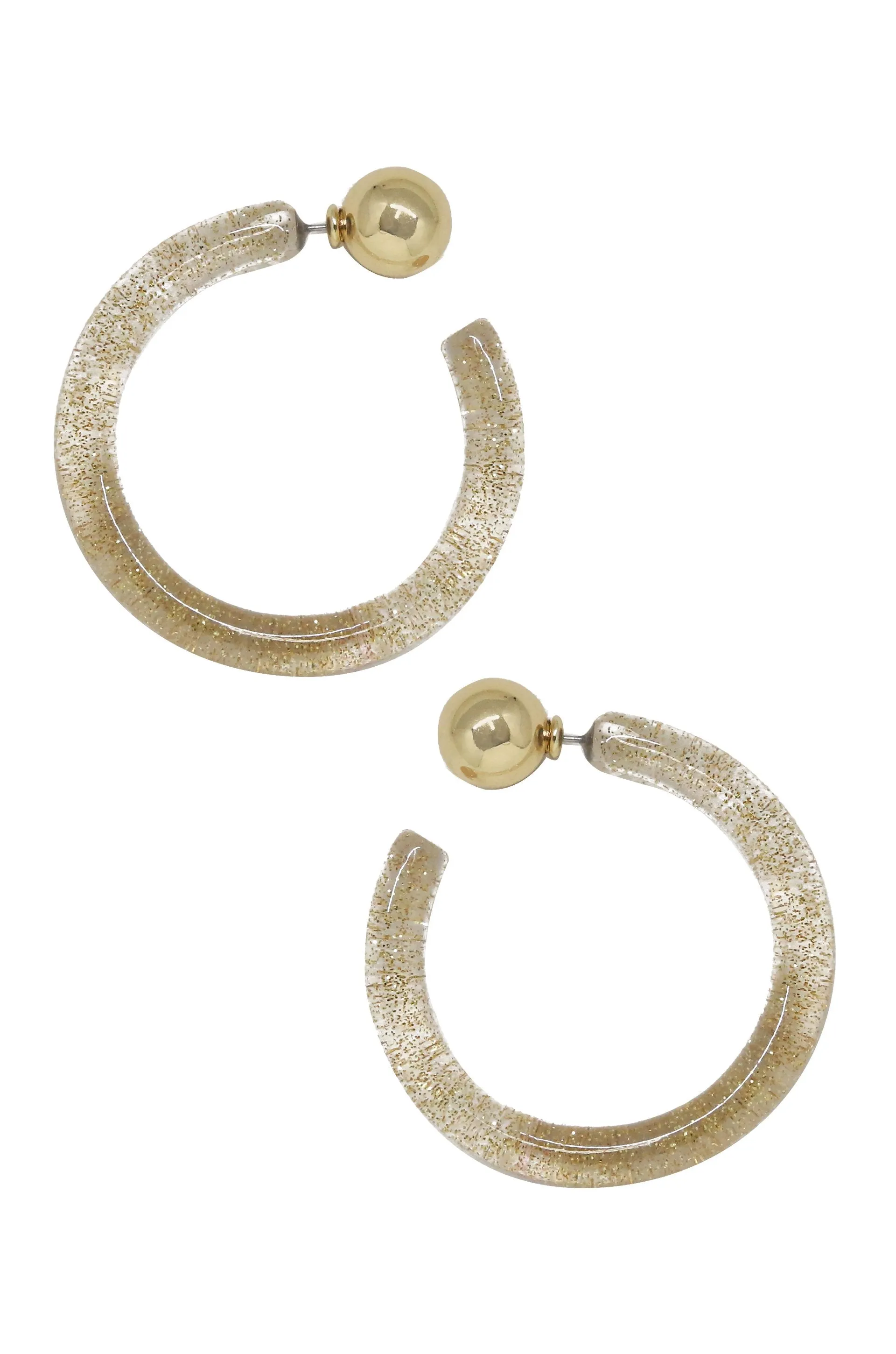 Gemini Gold Flecked Resin Hoop Earrings