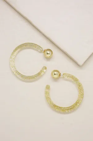 Gemini Gold Flecked Resin Hoop Earrings