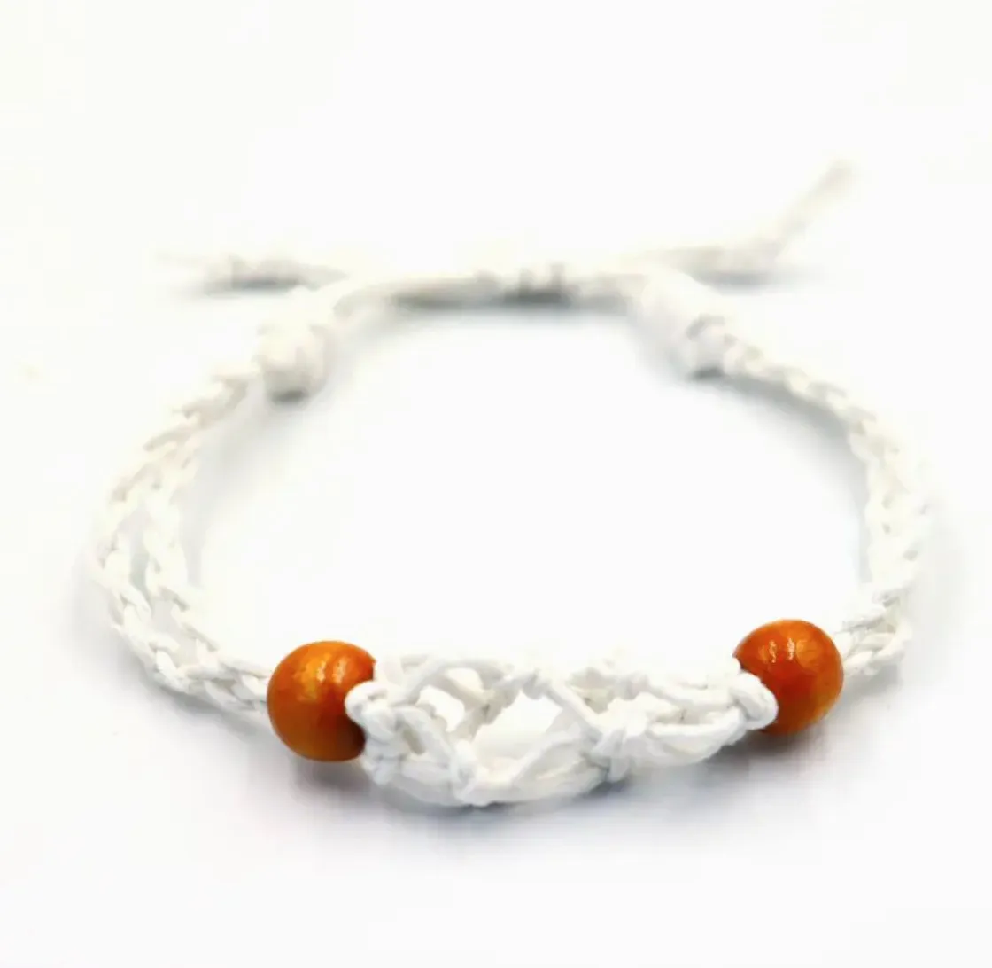 Gemstone Bracelet Cord - White