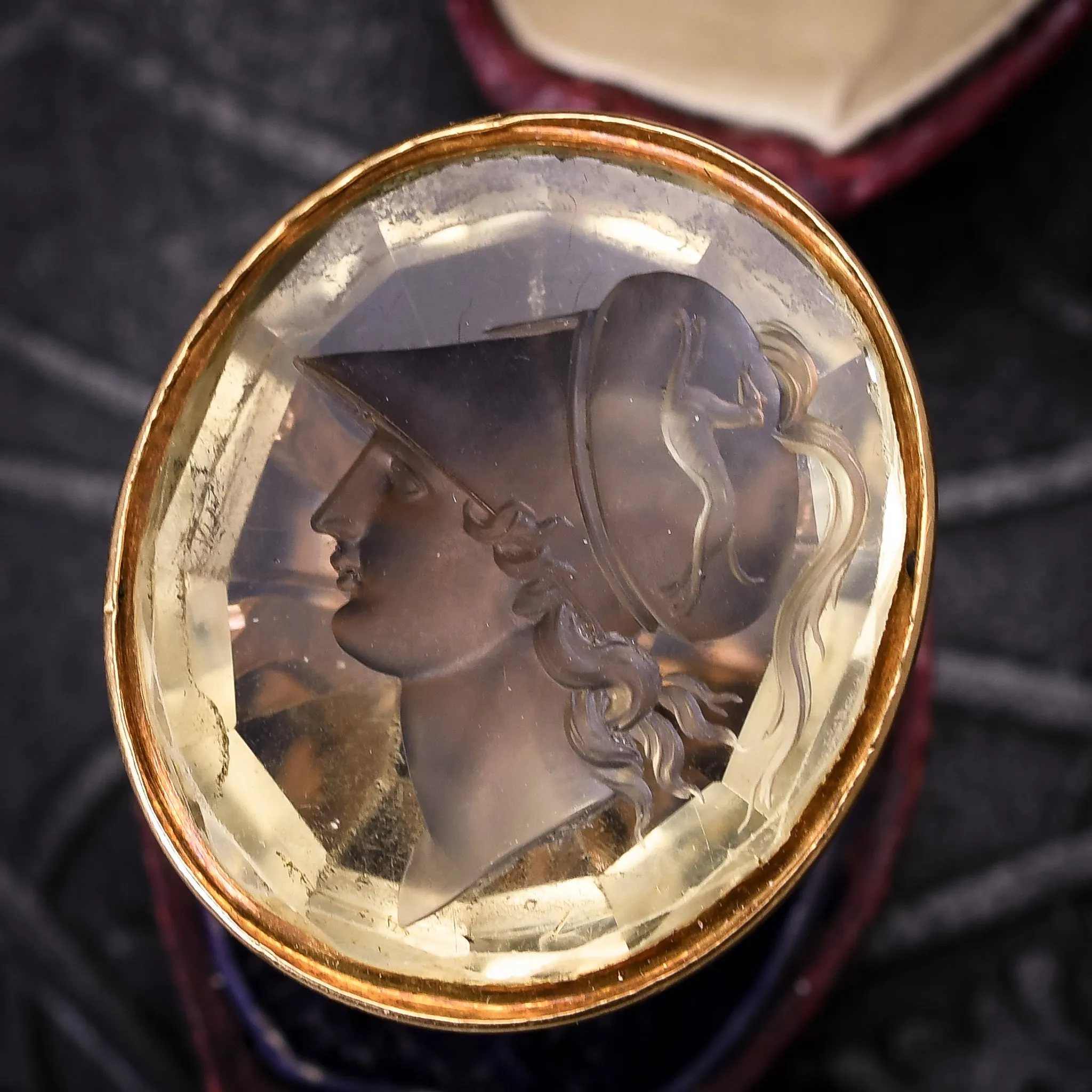 Georgian Citrine "Athena" Intaglio Seal Fob Pendant