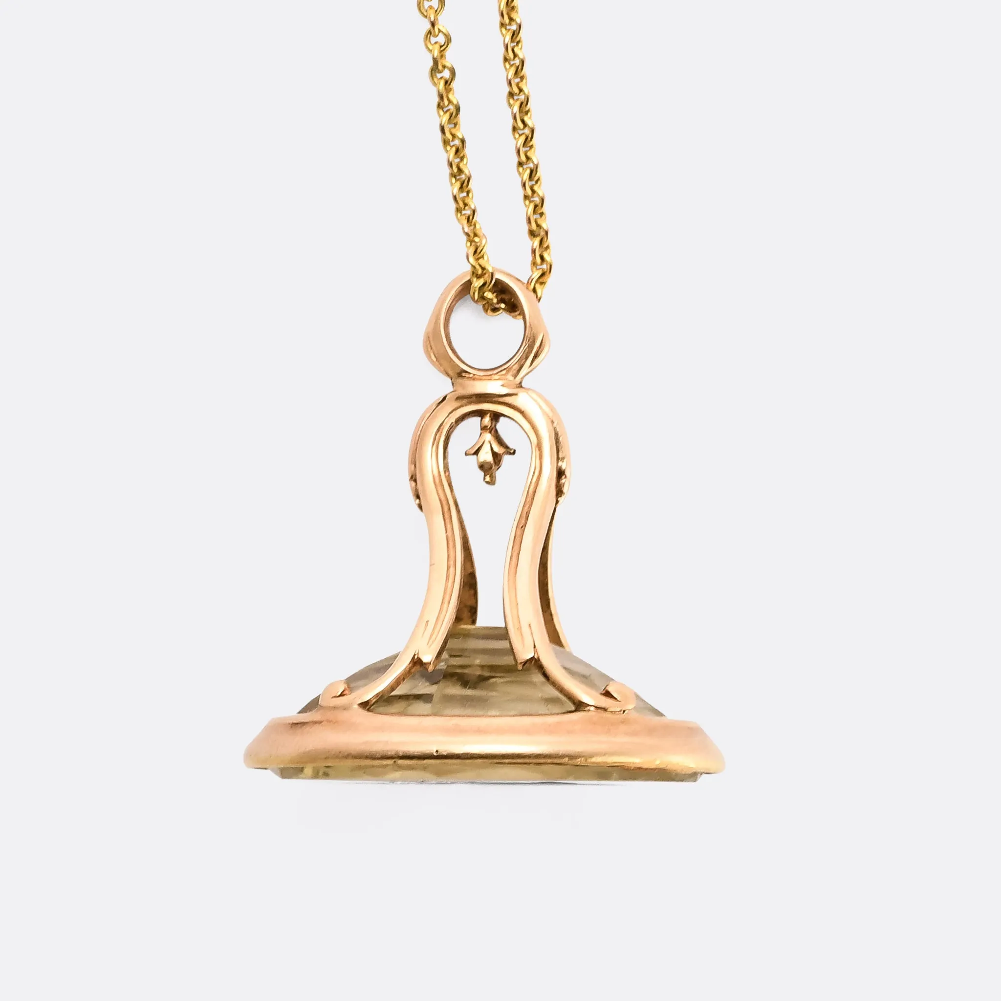 Georgian Citrine "Athena" Intaglio Seal Fob Pendant