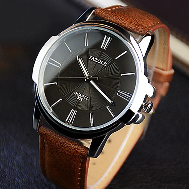 Glass Dual Elegant Men's Quartz Watch