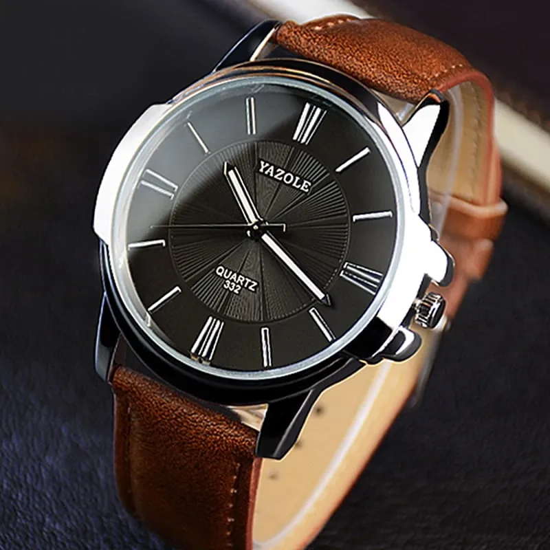 Glass Dual Elegant Men's Quartz Watch