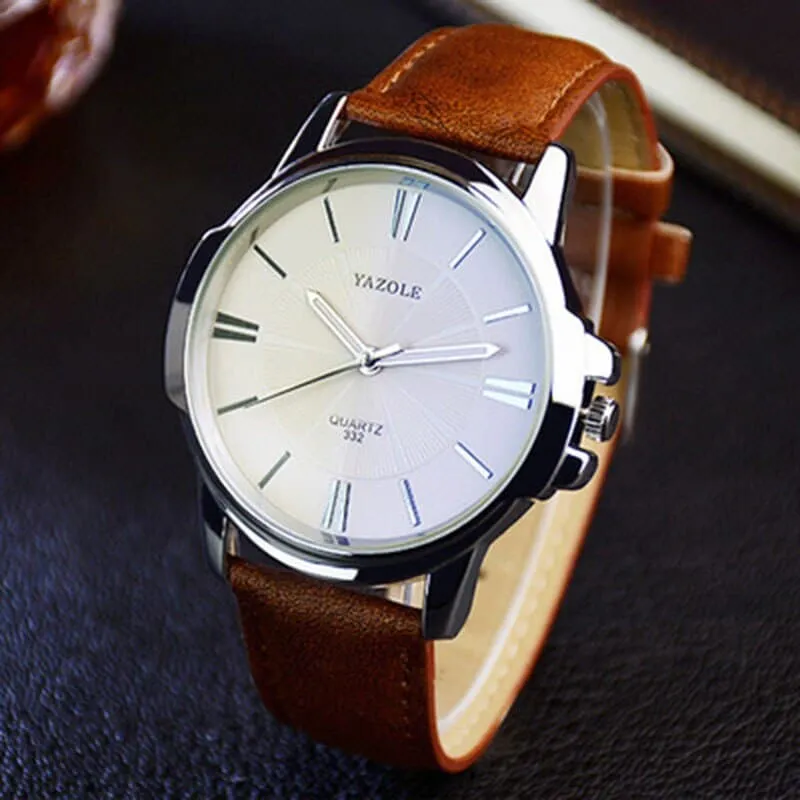 Glass Dual Elegant Men's Quartz Watch