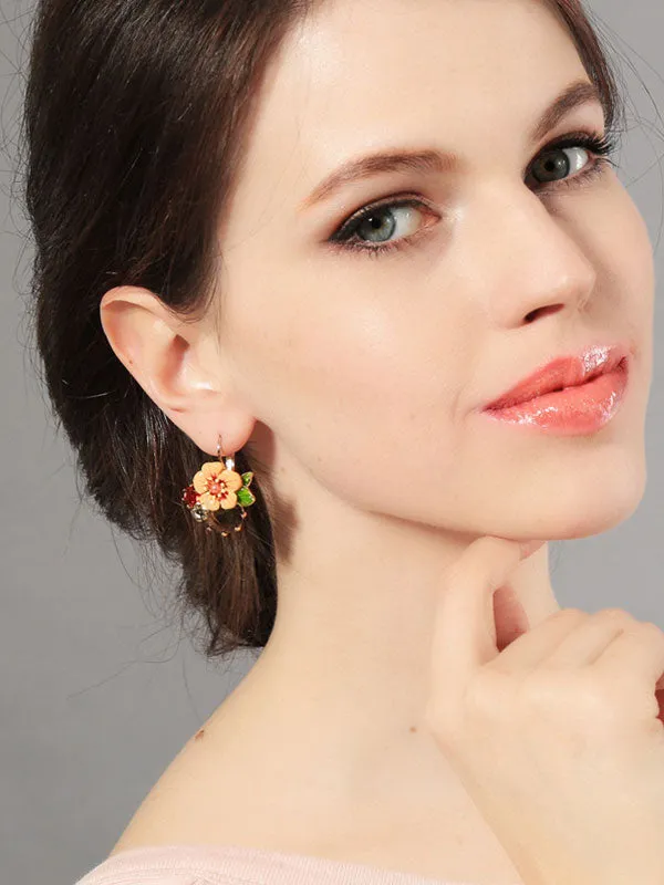 Glazed Flower Pattern Earrings