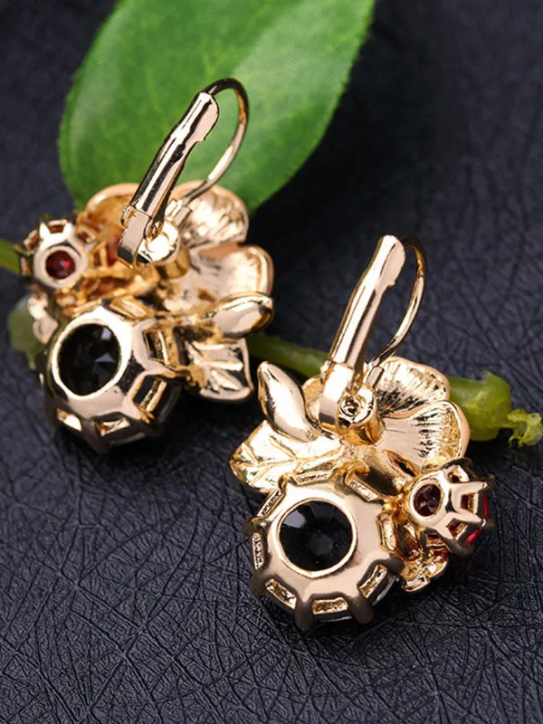 Glazed Flower Pattern Earrings