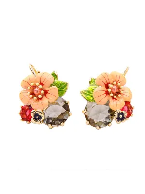 Glazed Flower Pattern Earrings