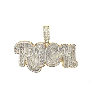 Glow in the Dark RICH Baguette Zirconia Sterling Pendant Charm - C416303