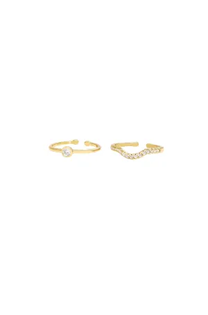 Go Together Crystal and 18k Gold Plated Ring Set