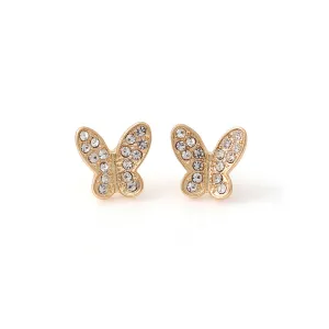 GOLD BUTTERFLY CRYSTAL  EARRINGS #HNE89311GDCR (OE18)