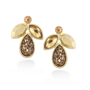 GOLD CRYSTAL  EARRINGS #248GD3201 (10F3)