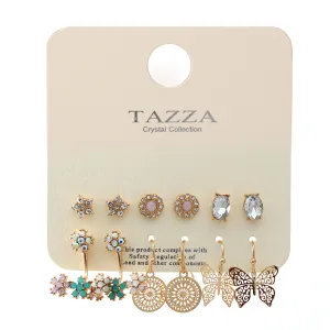 GOLD CRYSTAL  EARRINGS #SQGN0610-0084 (AB11)