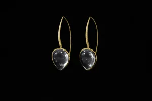 Gold Plated Sterling Silver Handcrafted Crystal Petal Earring