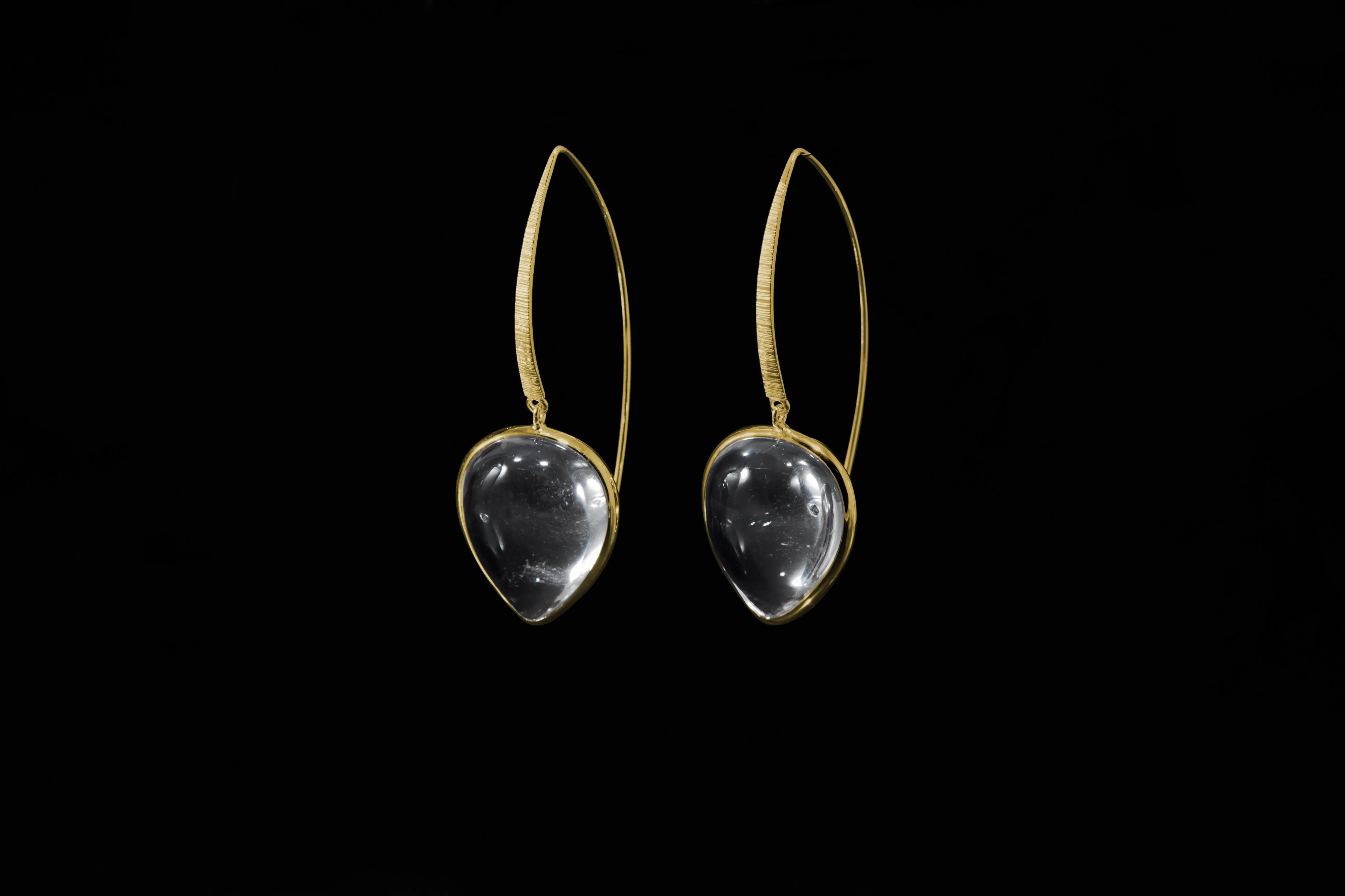 Gold Plated Sterling Silver Handcrafted Crystal Petal Earring