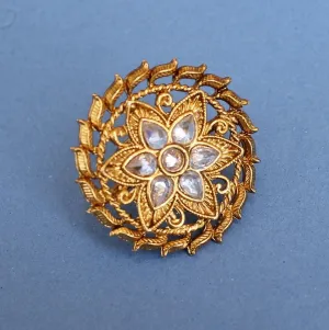 Golden Adjustable Kundan Finger Rings