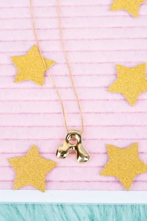 Goldtone Bubble Initial 'A' Necklace