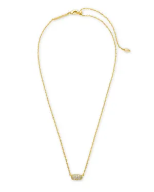 GRAYSON CRYSTAL PENDANT NECKLACE GOLD METAL WHITE CZ