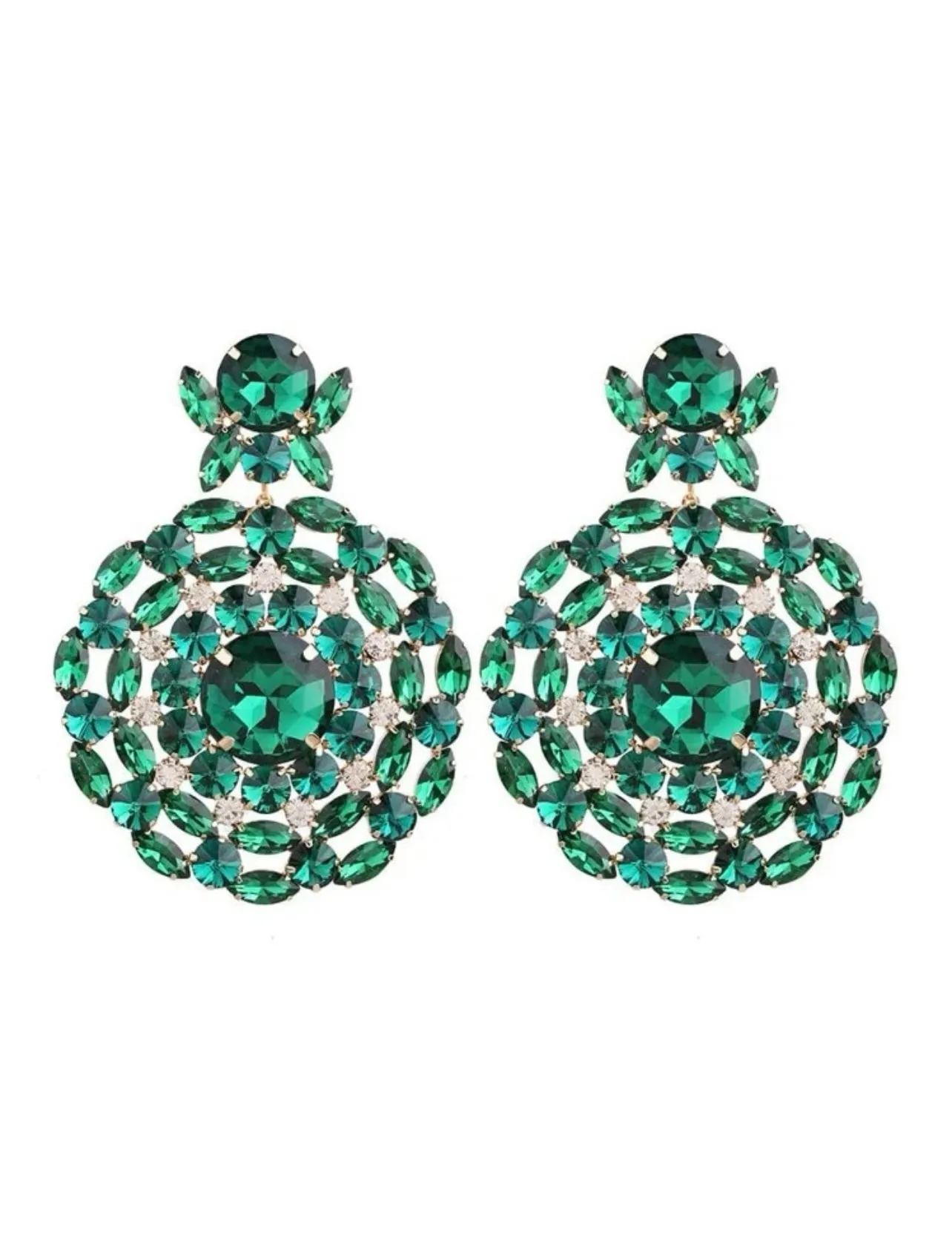 Green Crystal Earrings