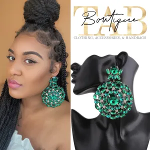 Green Crystal Earrings
