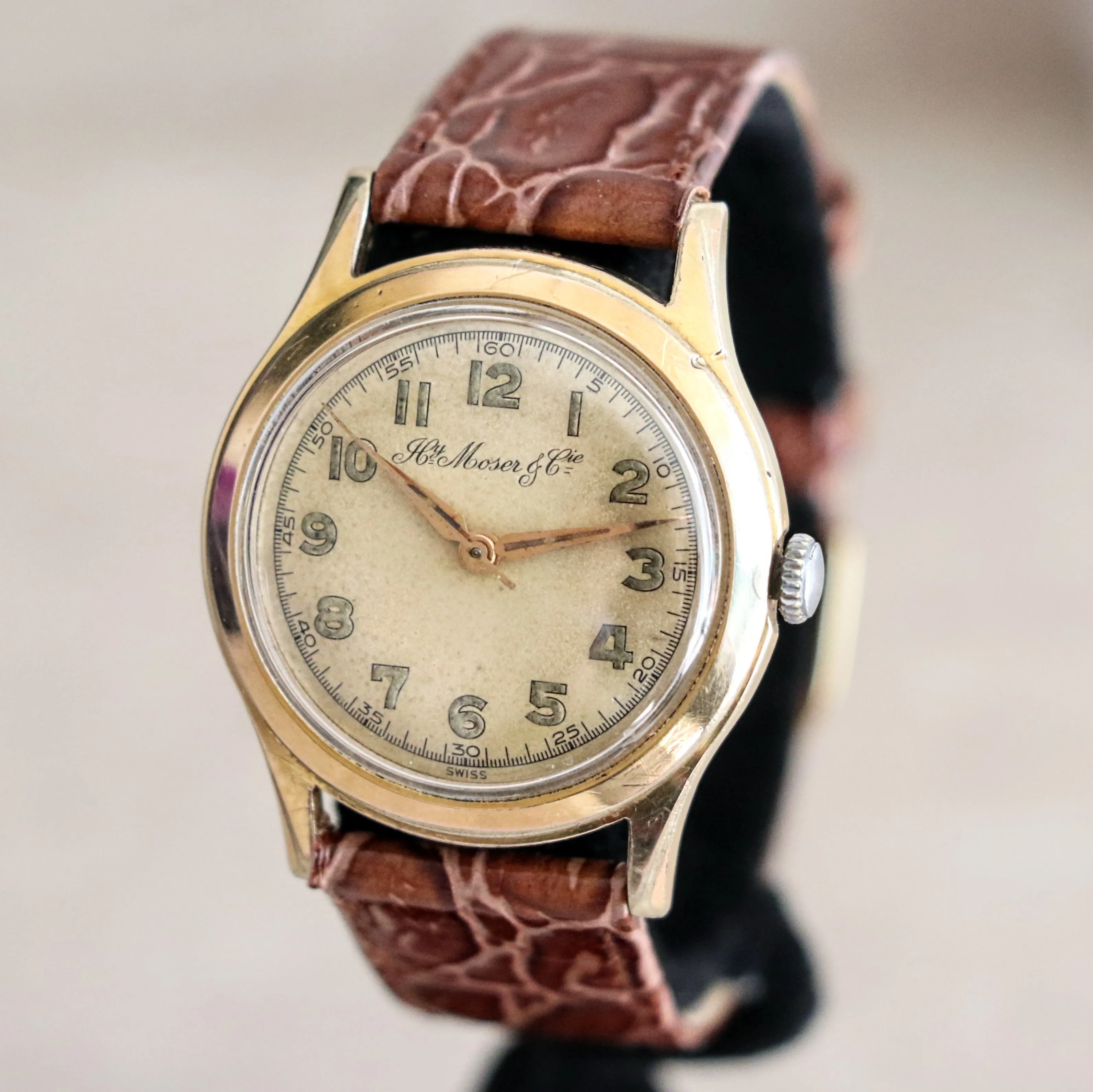 H. MOSER & Cie. Wristwatch 17 Rubis Cal. ETA 1100 Swiss Vintage Watch Luminous Dial