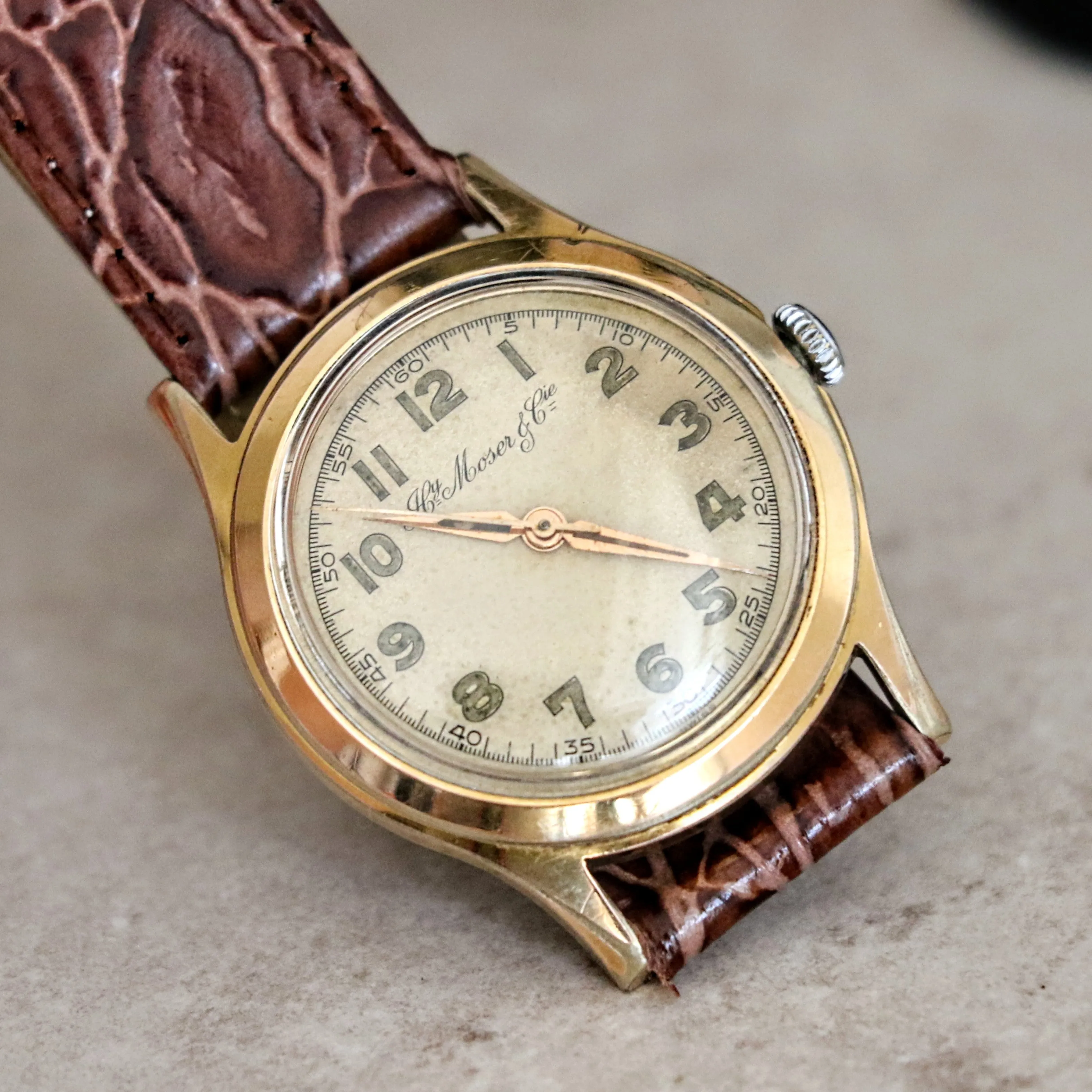 H. MOSER & Cie. Wristwatch 17 Rubis Cal. ETA 1100 Swiss Vintage Watch Luminous Dial
