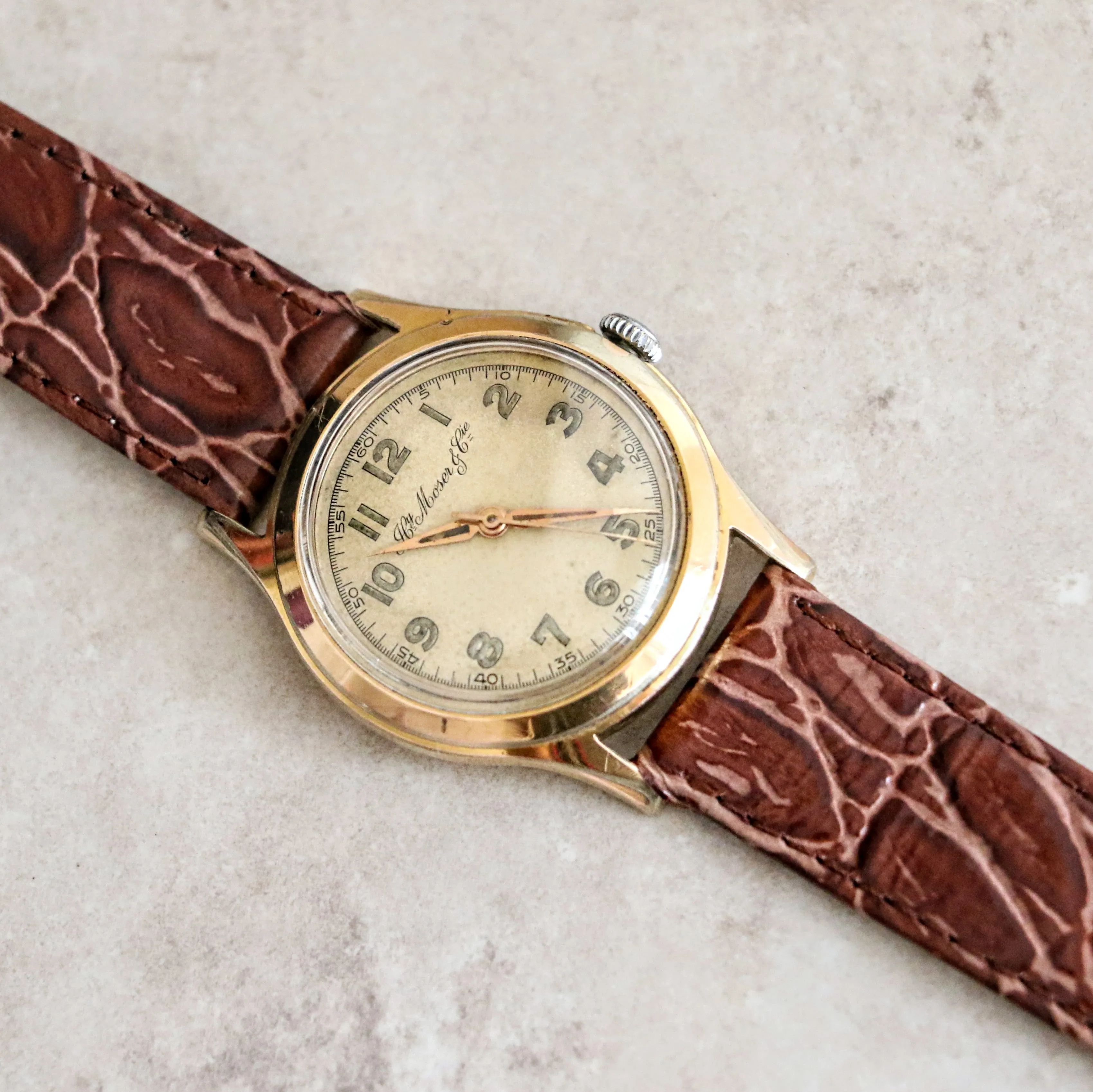 H. MOSER & Cie. Wristwatch 17 Rubis Cal. ETA 1100 Swiss Vintage Watch Luminous Dial