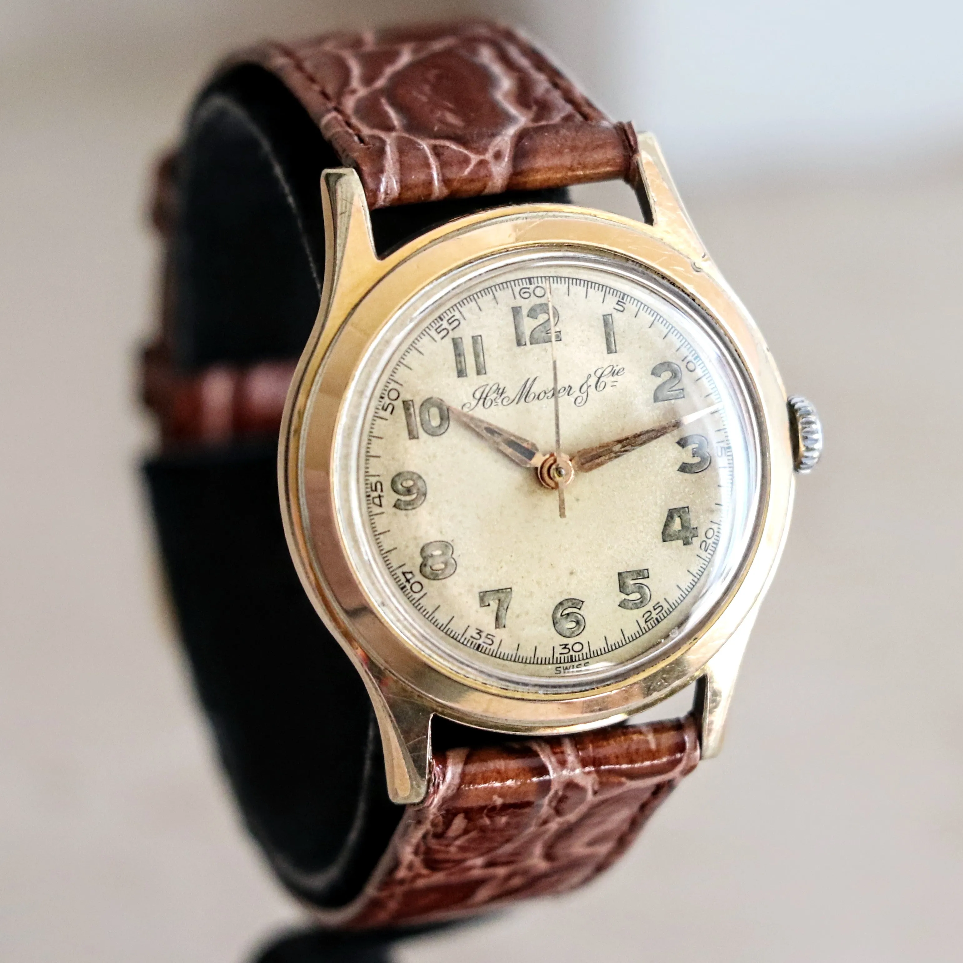 H. MOSER & Cie. Wristwatch 17 Rubis Cal. ETA 1100 Swiss Vintage Watch Luminous Dial